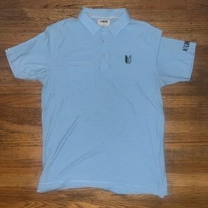 LinkSoul tour edition light blue striped polo